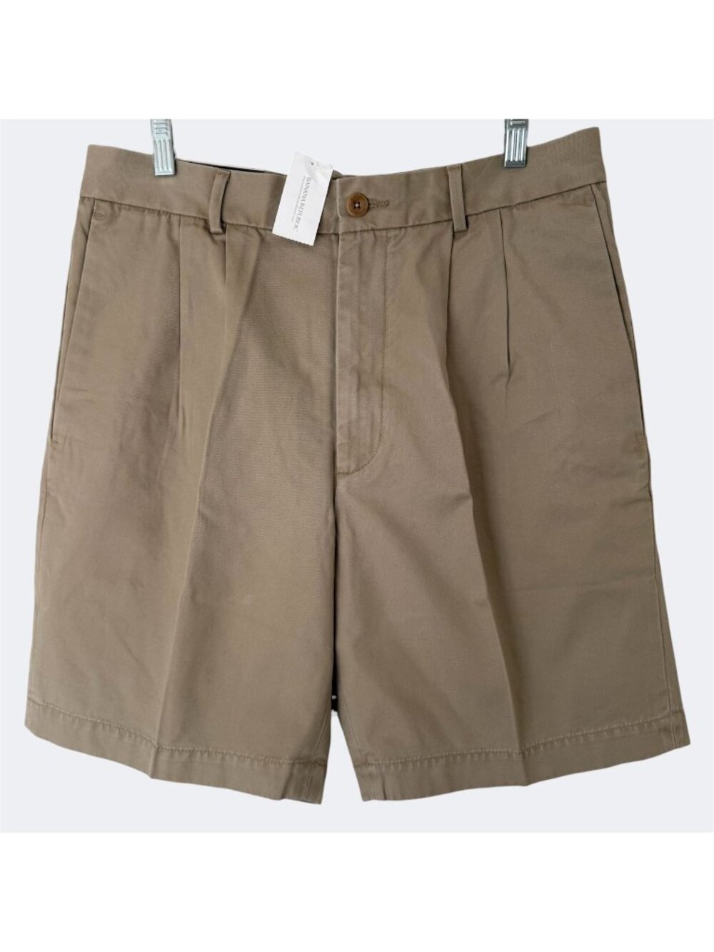 Vintage Banana Republic Pleated Chino Short Khaki Tan Men's 34 Safari Preppy NEW